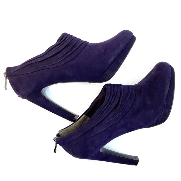 Kelly & Katie Purple Suede Ankle Boots Booties - Picture 6 of 8